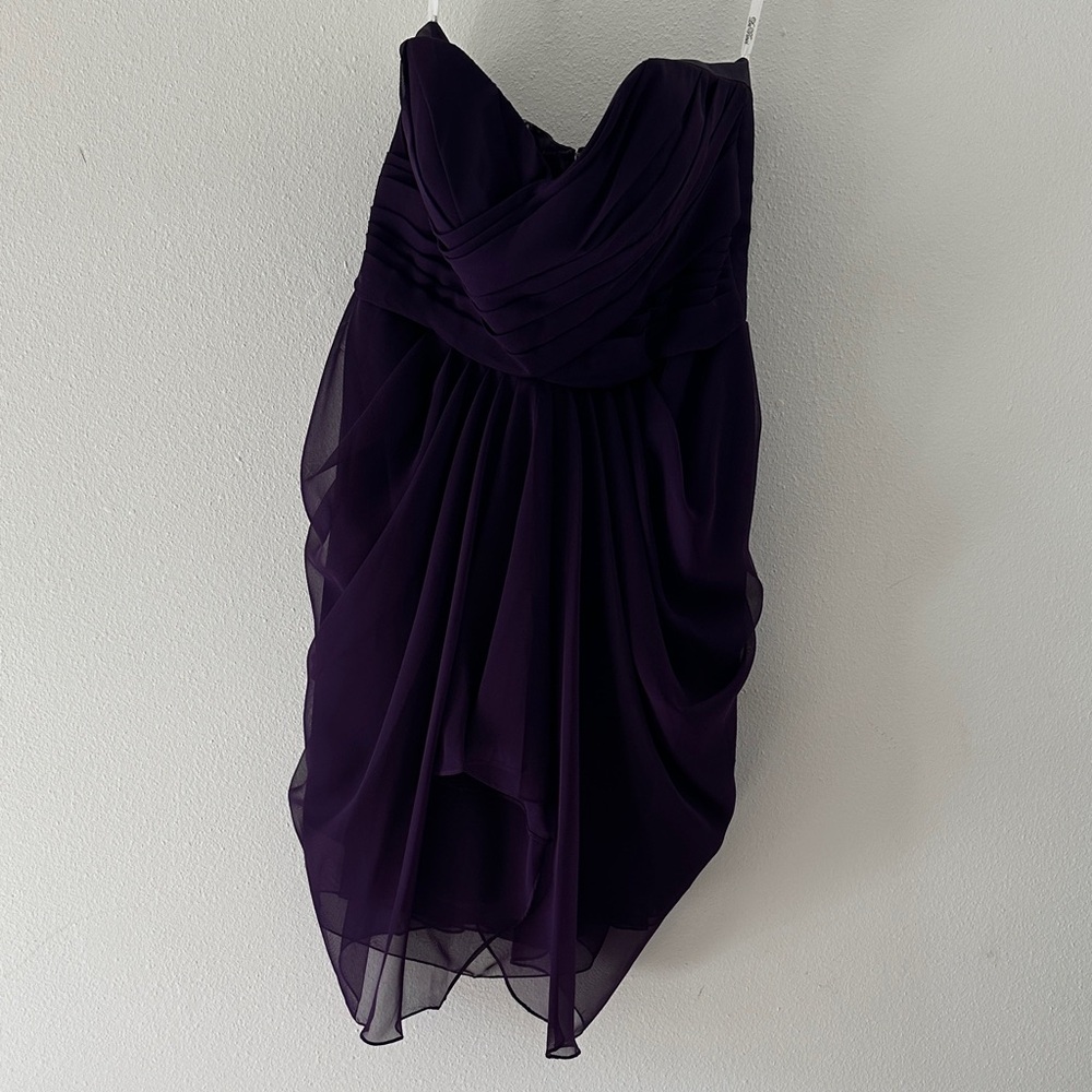 Elegant Purple Strapless Dress